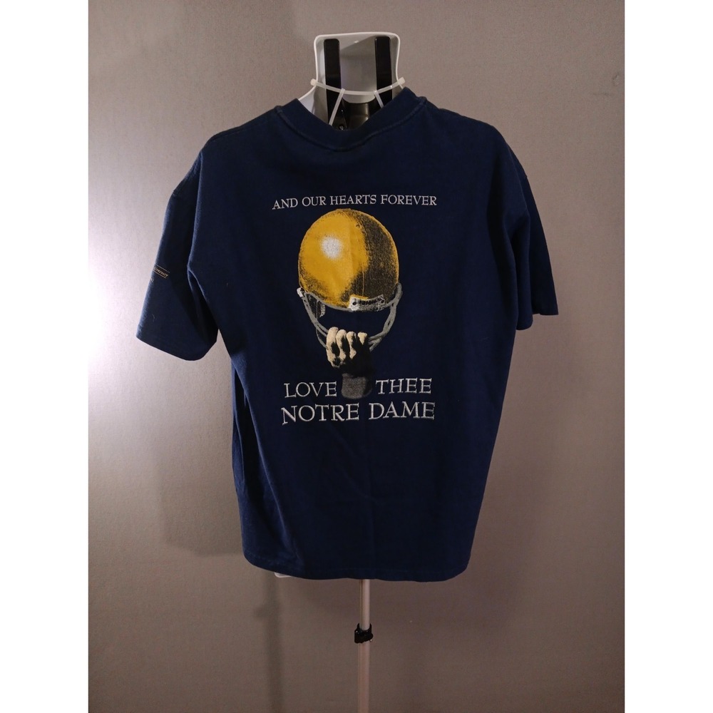 1999 Notre Dame Football Champion Navy T Sz XL 10 years Anniversary Vintage Vtg